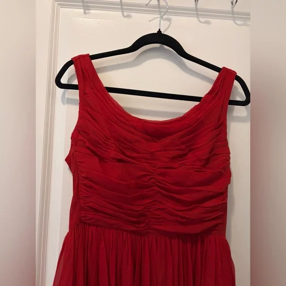 Moulinette Soeurs Gracia Dress Size 8 Red Silk Chiffon Anthropologie - Picture 2 of 10